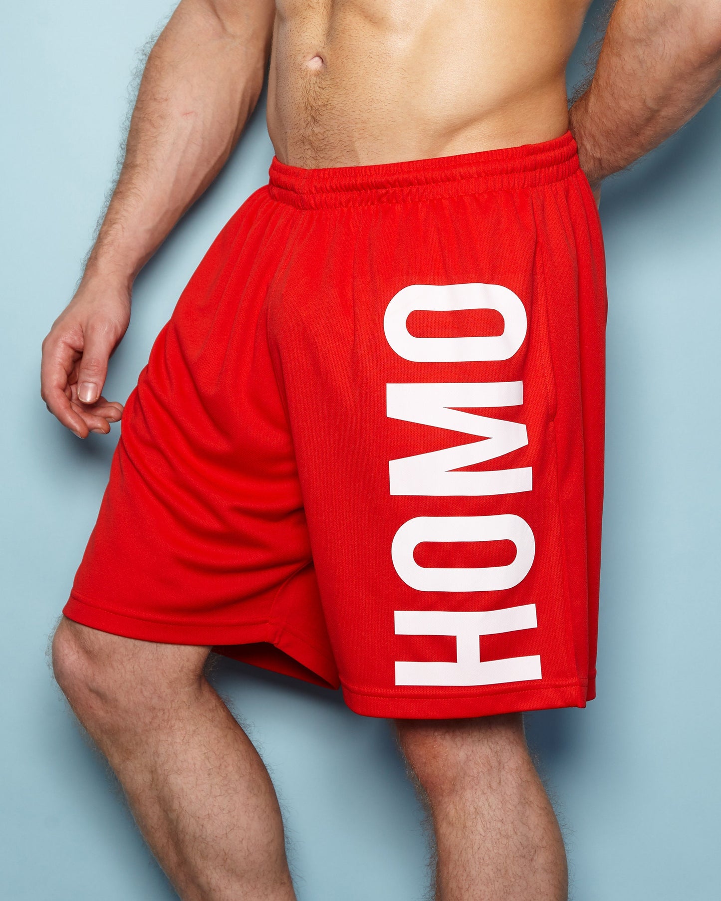 Large HOMO Logo Shorts - White/Red