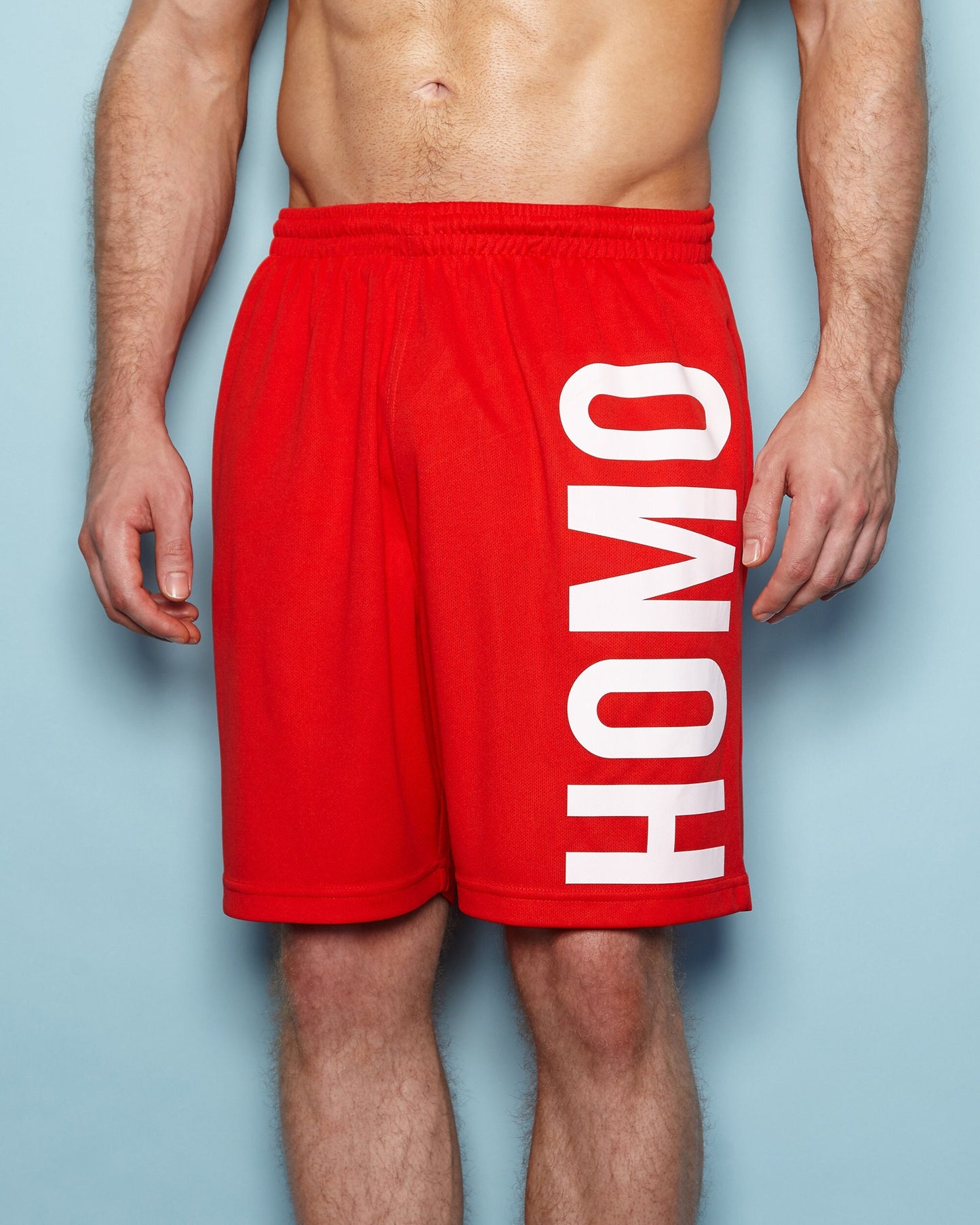 Large HOMO Logo Shorts - White/Red