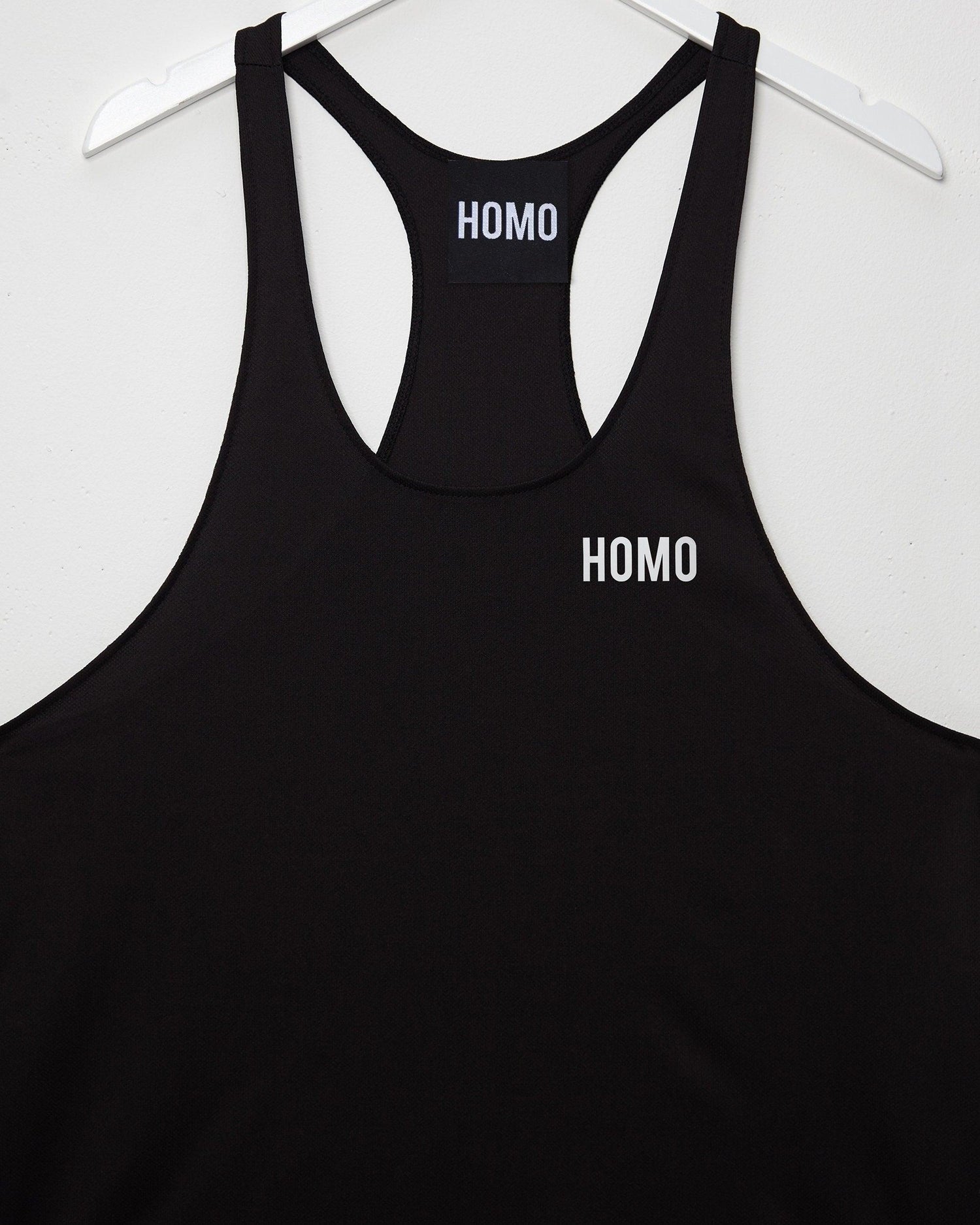 Simple HOMO logo, Gym Vest - White/Black - HOMOLONDON